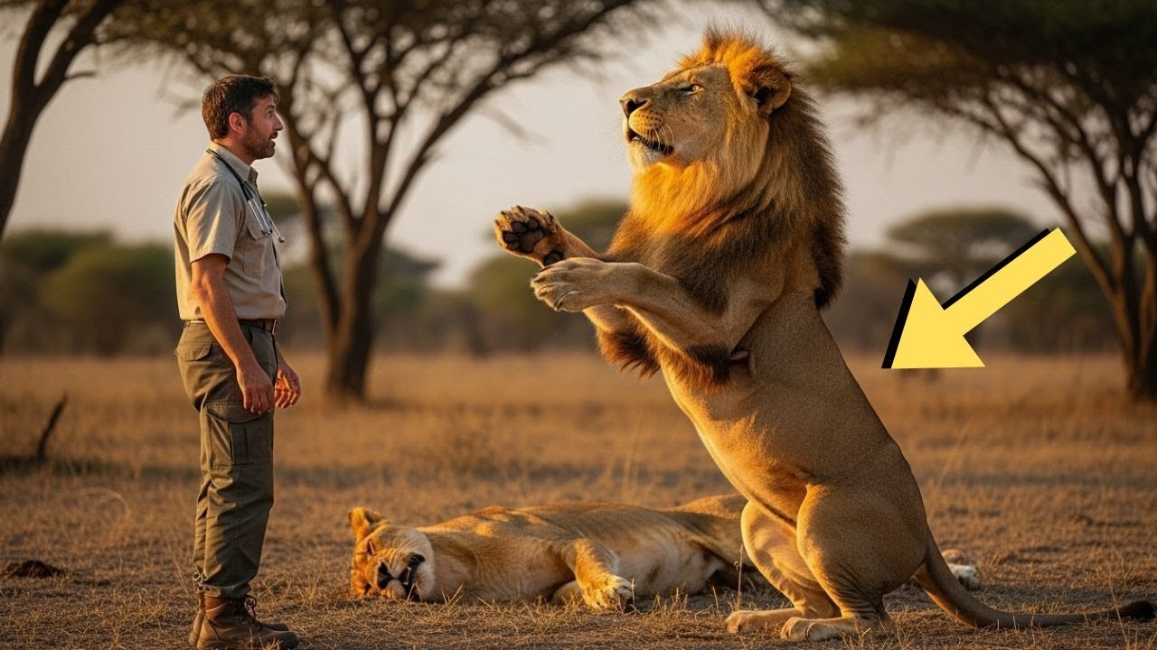 Ce lion supplie un homme de sauver sa compagne mourante, la suite va vous choquer