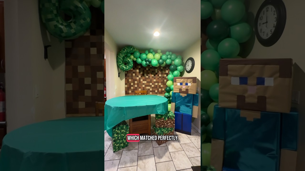 DIY Minecraft Party Themed Backdrop 