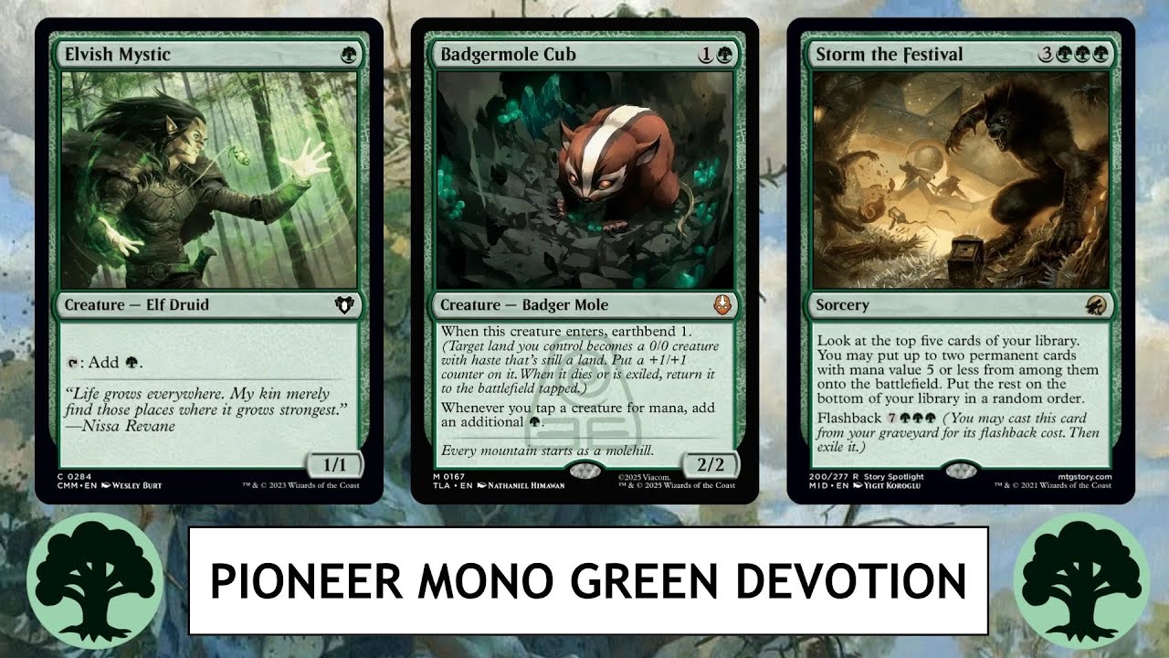 MTG Pioneer Mono Green Devotion — О, так вот, крото-барсук сломался