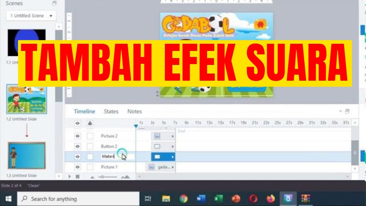 Tutorial articulate storyline 3 - Menambahkan Efek Suara Pada Tombol dan Gambar