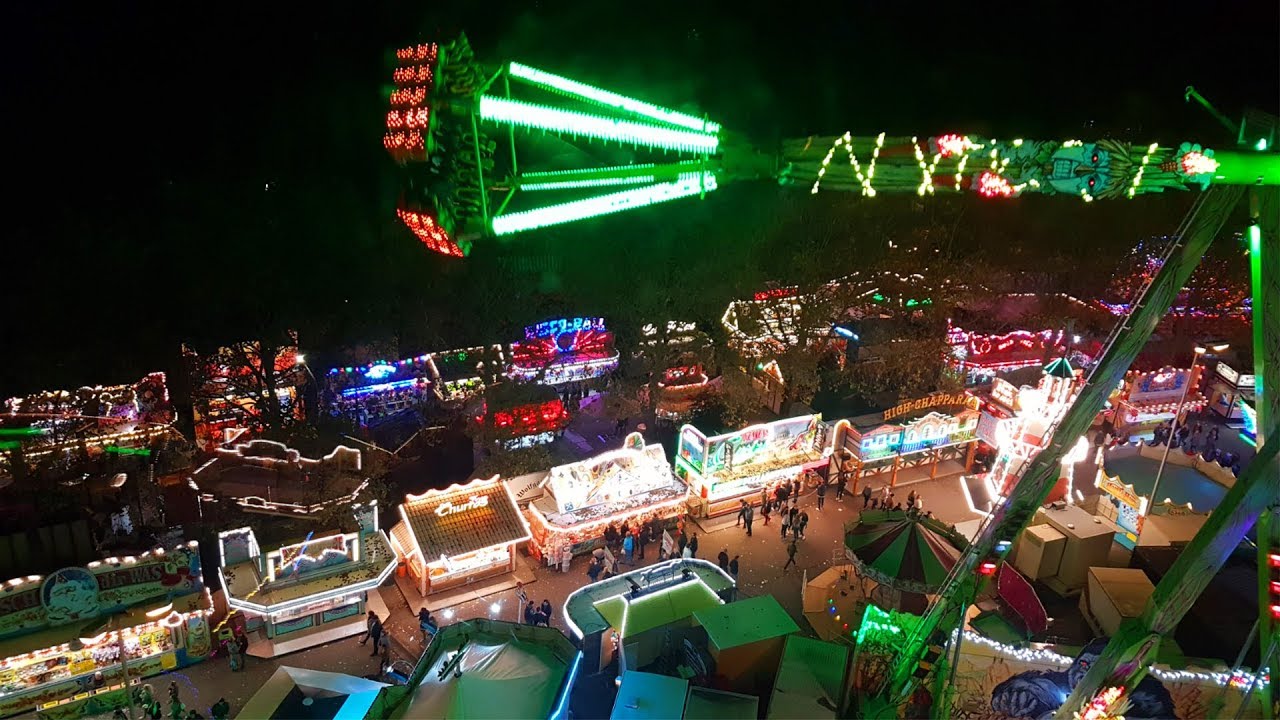 Fahrt mit dem Jupiter Riesenrad mit Blick auf Bocholter Kirmes 2019