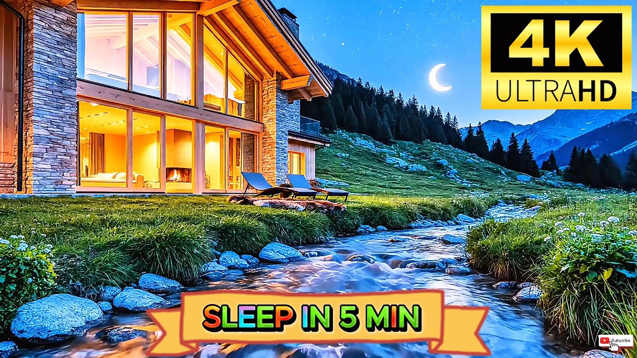 Healing Water Sounds for Deep Sleep - Relaxing Creek in a Cozy Forest - 4K Ultra HD #sleepsounds
