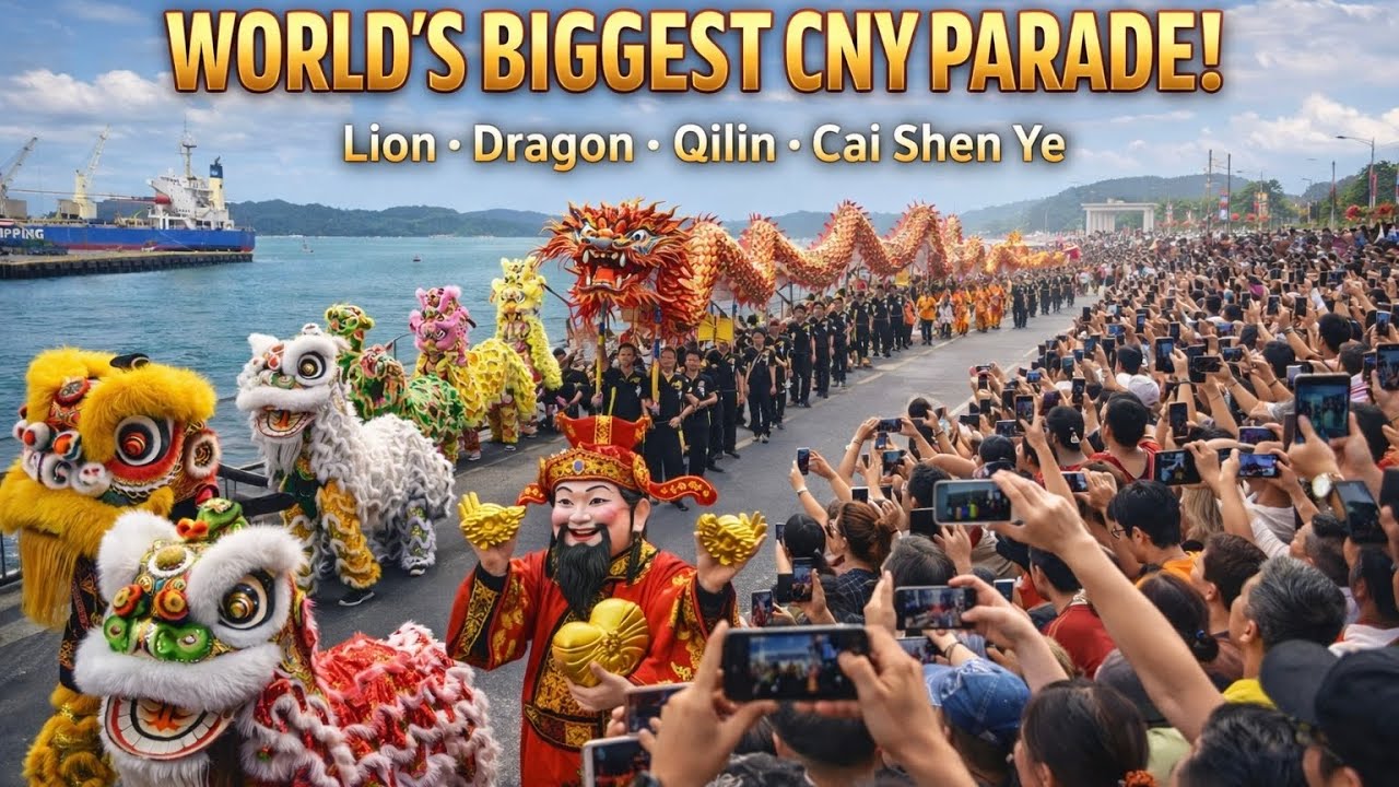 FIRST EVER Chinese New Year Parade 2026 😱 INSANE Acrobatic Lion Dance 🦁 SICC, Kota Kinabalu, SABAH