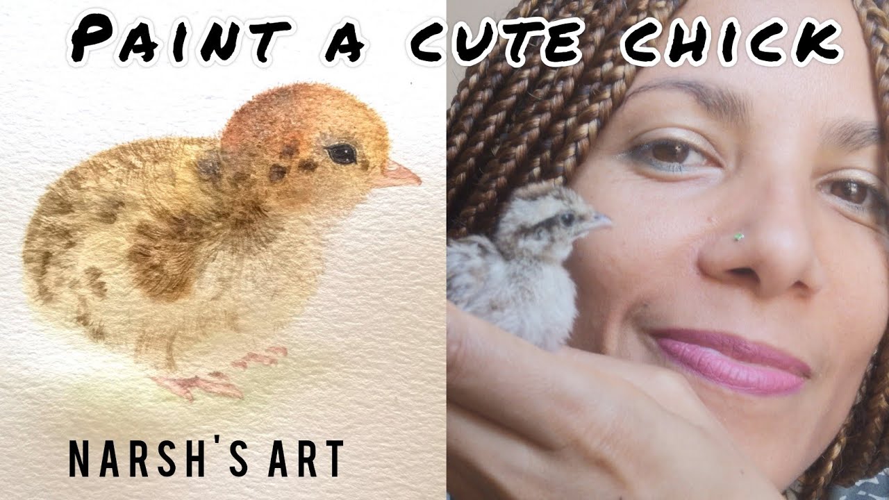 Painting a cute sand partridge chick #teetar #chick #babybird #partridge