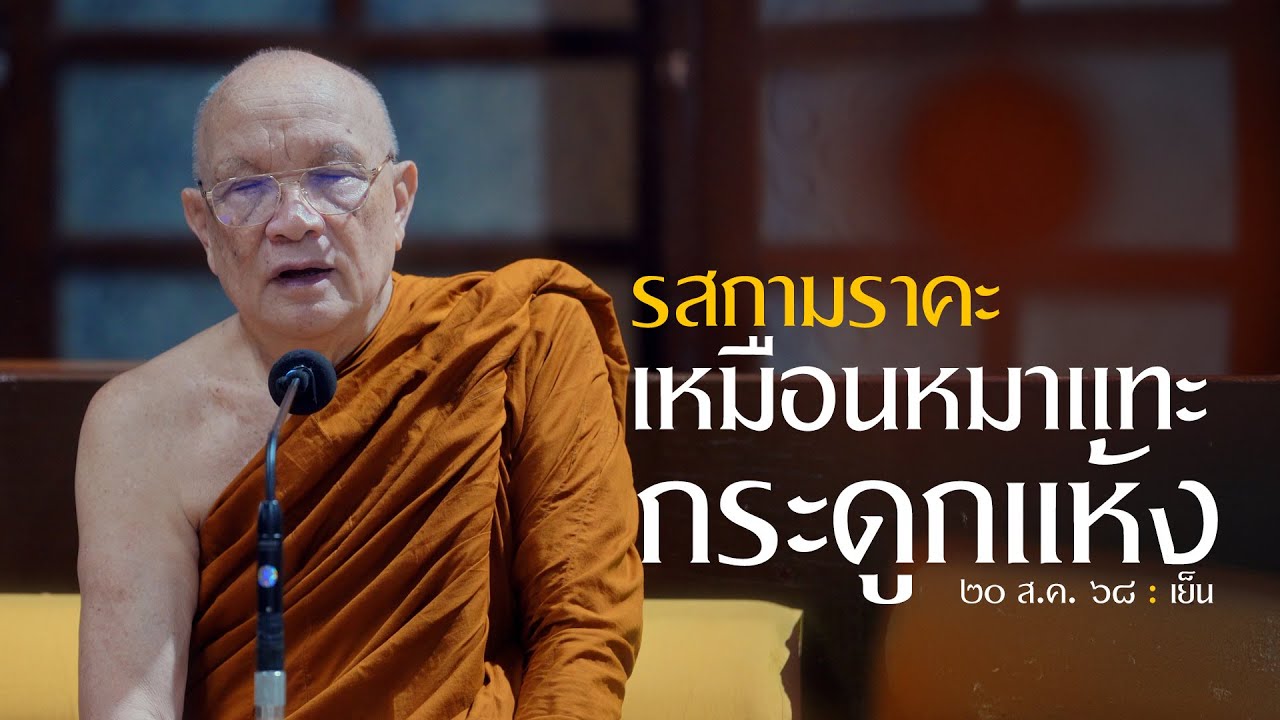 รสกามราคะ เหมือนหมาแทะกระดูกแห้ง : 20 ส.ค. 68 เย็น อบรมพระ | หลวงพ่ออินทร์ถวาย สันตุสสโก