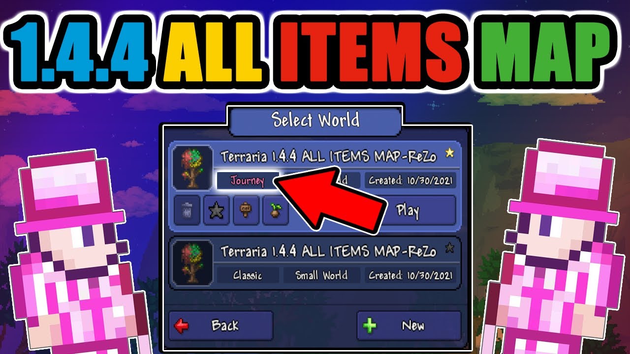 TERRARIA 1.4.4 ALL ITEMS MAP FOR MOBILE!!!