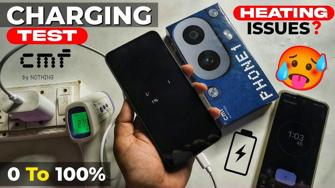 cmf phone 1 charging test with samsung 25w charger 😍 | nothing cmf phone 1 charging speed - heating