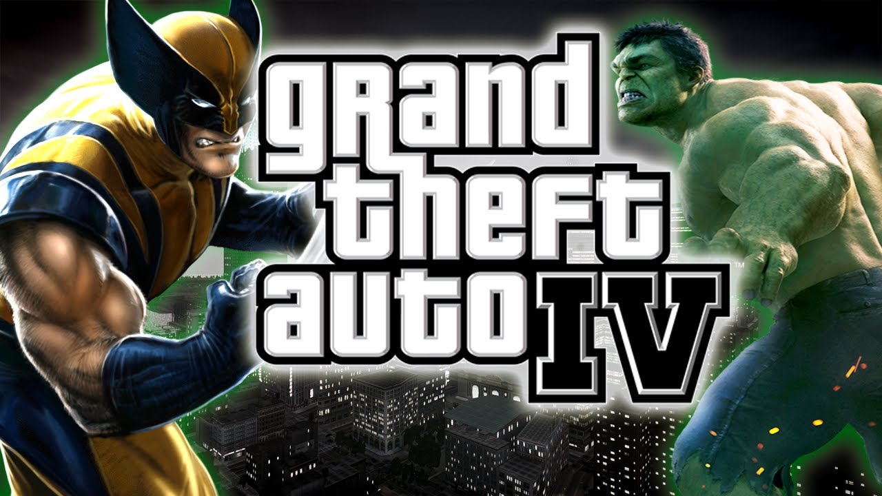 GTA 4: Wolverine MOD VS HULK VS SpiderMan !