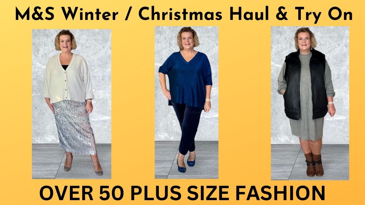 M&S Christmas & Winter Try On Haul - Over 50 Plus Size Fashion / AD
