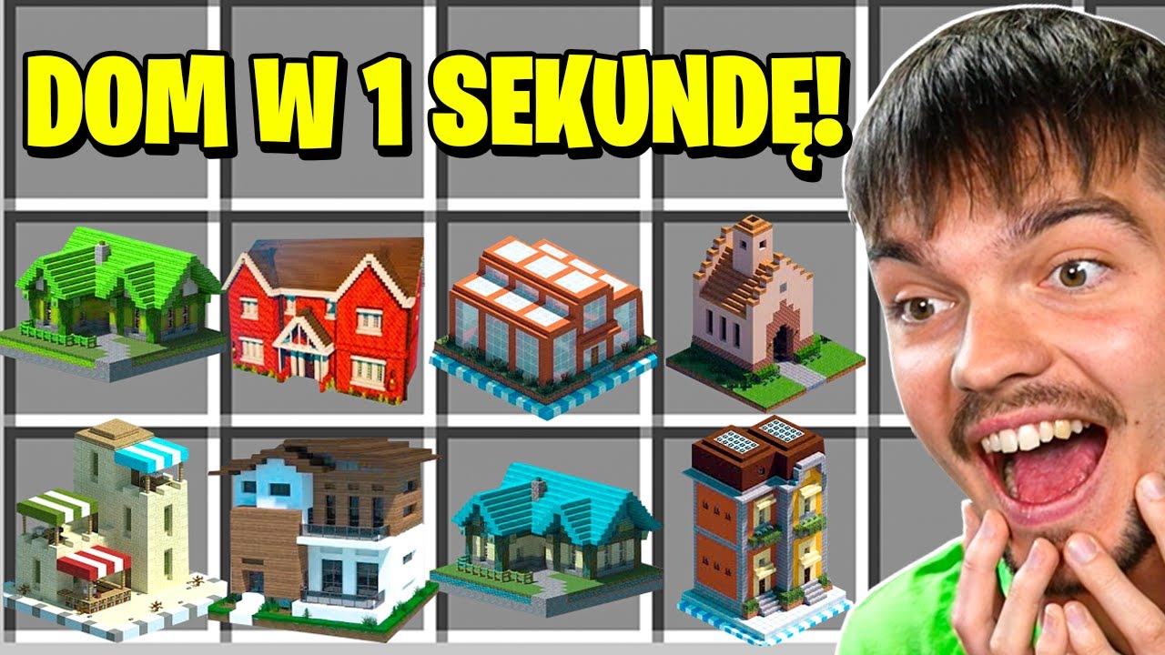 JAK ZBUDOWAĆ DOM w 1 SEKUNDĘ w Minecraft!