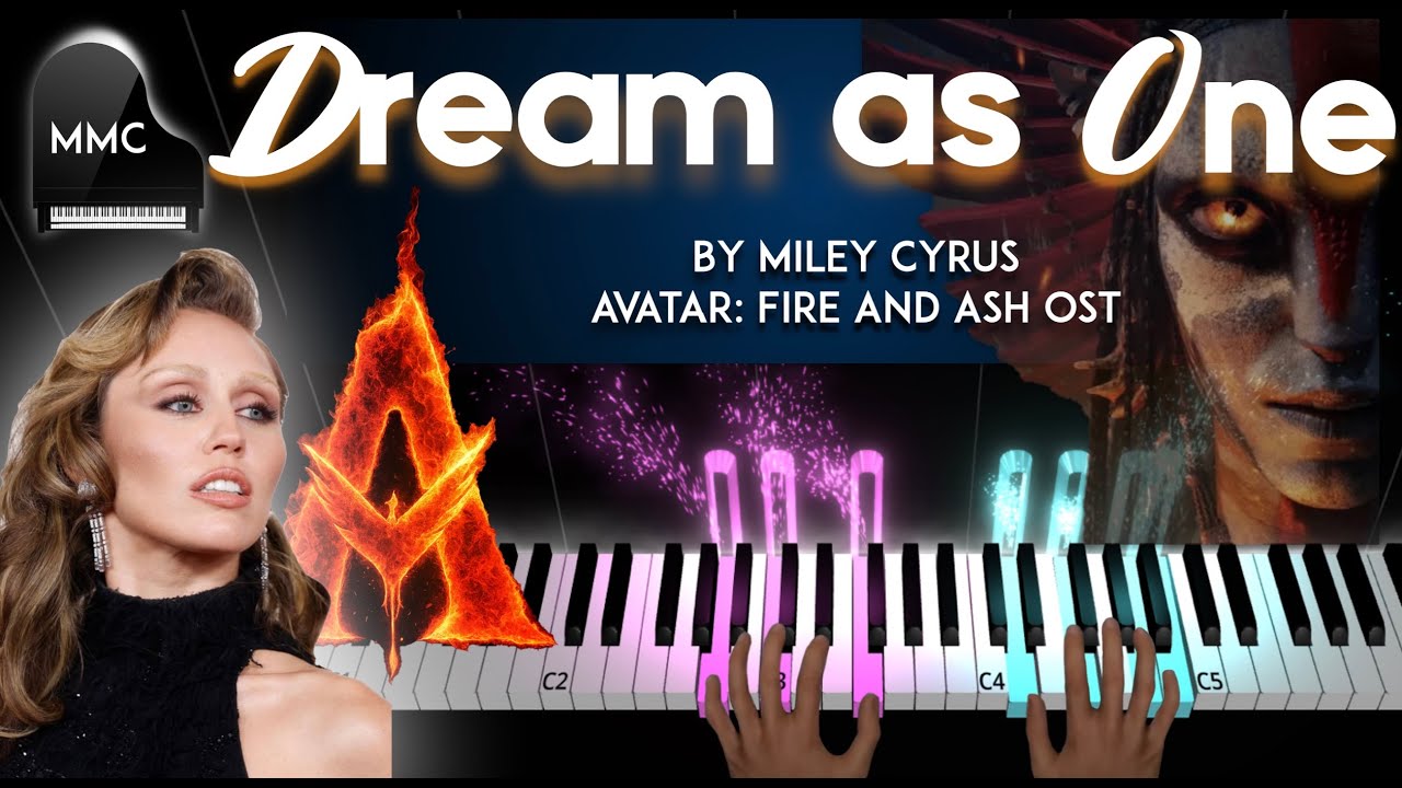 Dream as One by Miley Cyrus (Avatar: Fire and Ash OST)  piano cover/tutorial + sheet music