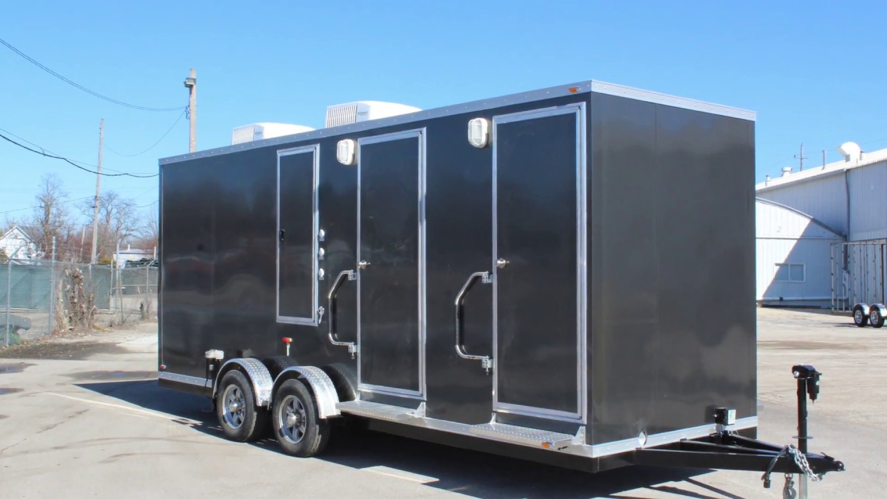 ADA +4 Station Portable Restroom Trailer - Private Floorplan