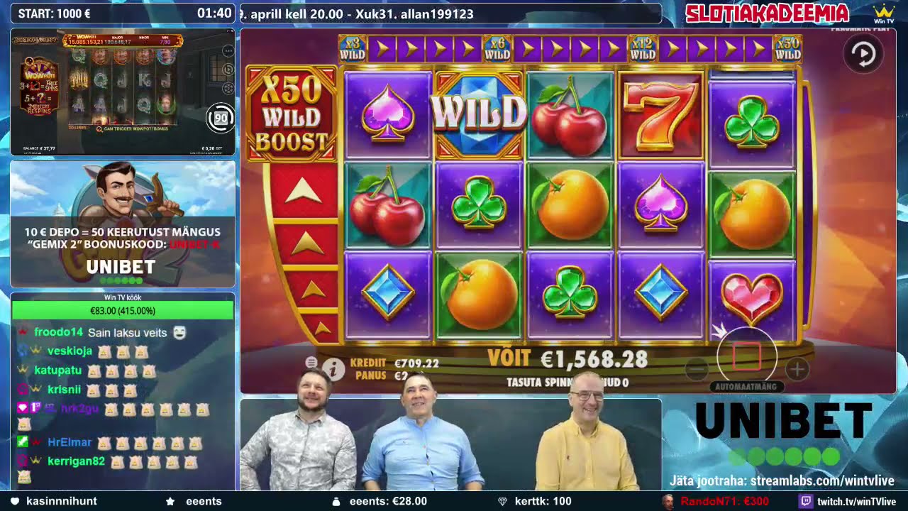 Win TV Slotiakadeemia (Unibet): SUPER SUUR V&Otilde;IT, Wild Booster