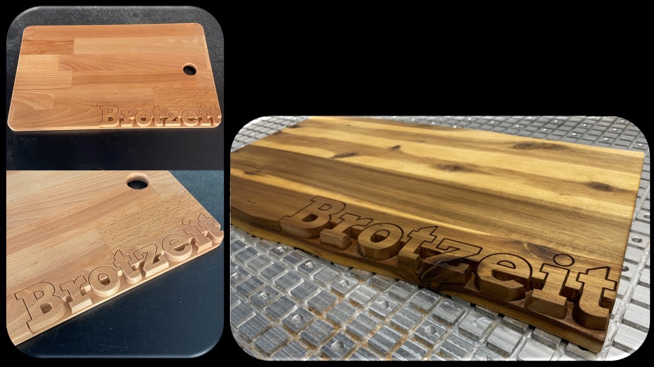 Brotzeit Vesperbrett abgesetzt Buchstaben + Fusion360 Tutorial #CNCUnikate CNC Made