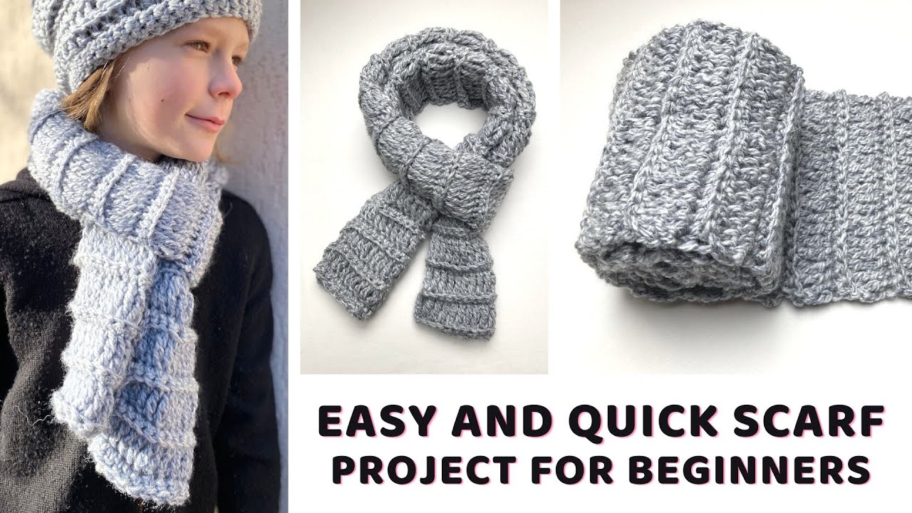 ❤️Crochet SCARF Melange Wool, easy and quick scarf for very beginners free written pattern❤️