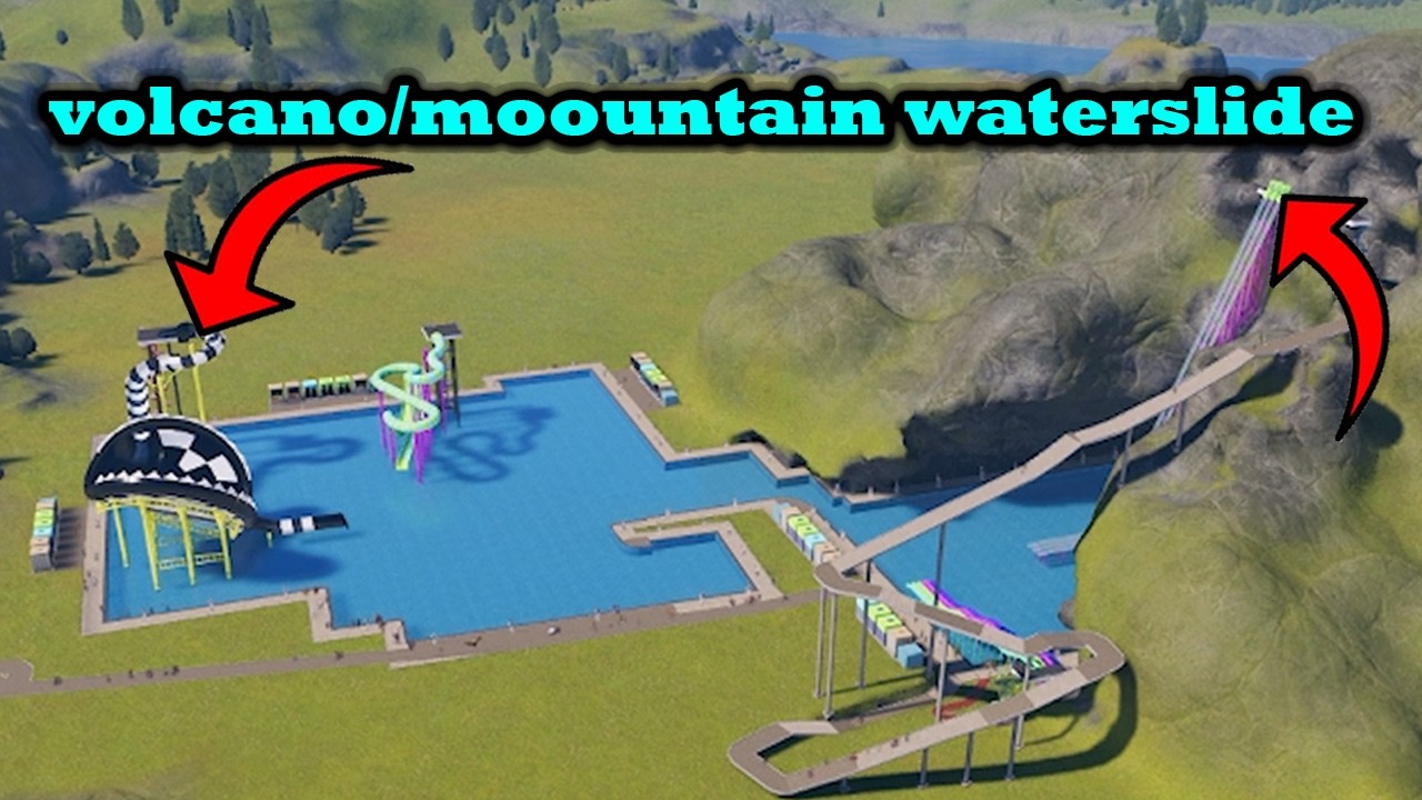 volcano/mountain water slide