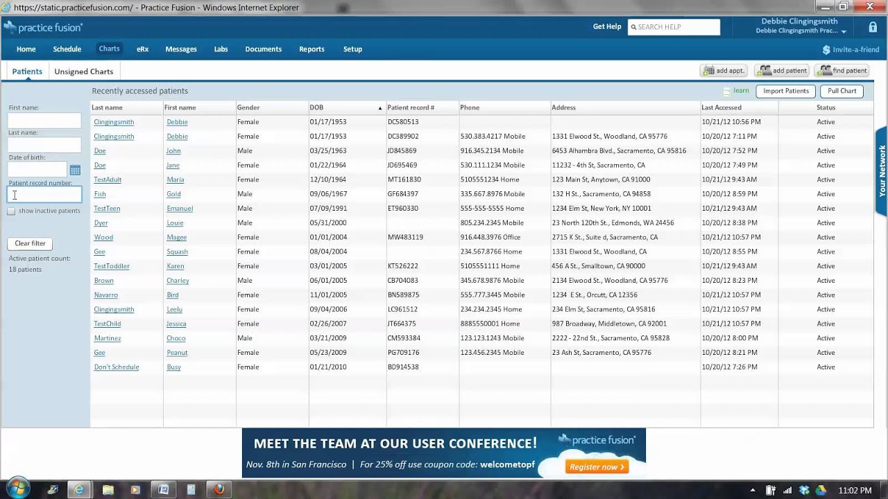 Practice Fusion Basics 102A: Intro to Patient Records