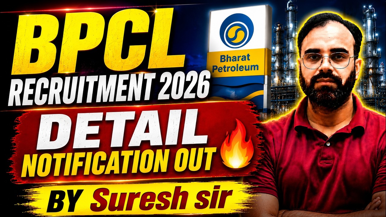 BPCL RECRUITMENT 2026 |  DETAIL NOTIFICATION OUT🔥| SYLLABUS| #sscje   #rrbje #bpclrecruitment