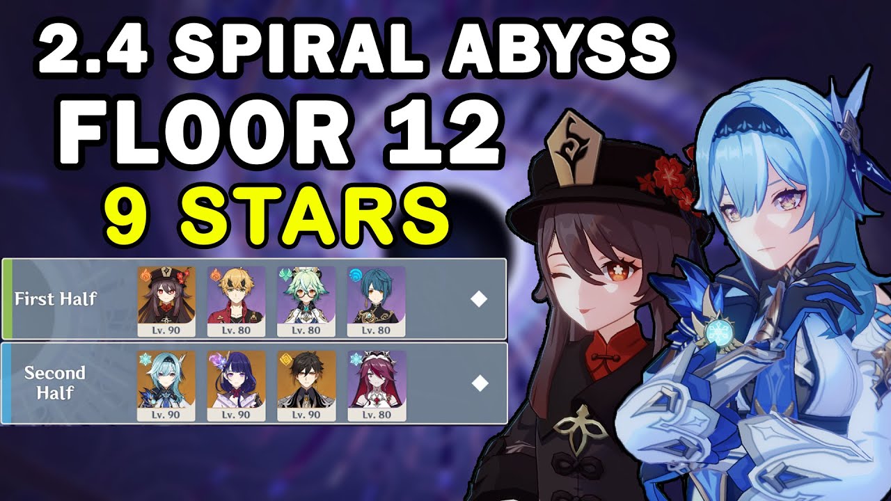 C0 Eula & C1 Hu Tao |  First Try New 2.4 Spiral Abyss Floor 12 Full Stars | Genshin Impact