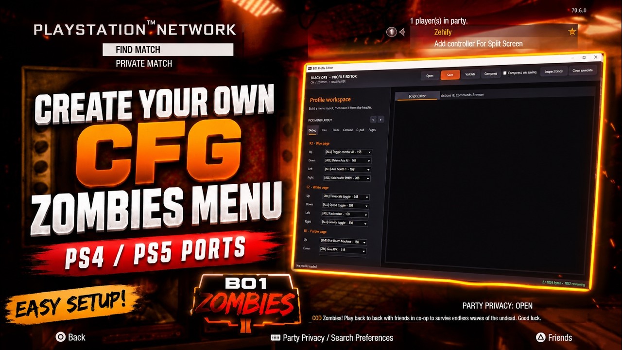 Create Your Own BO1 Zombies Mod Menu! | PS4/PS5 Ports CFG MAKER V3