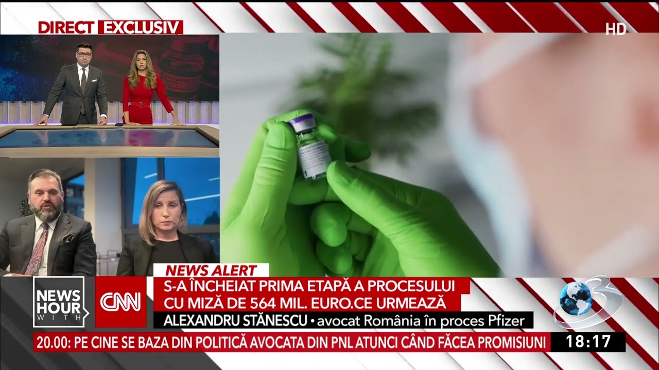 Avocații României în procesul cu Pfizer vorbesc la Antena 3 CNN