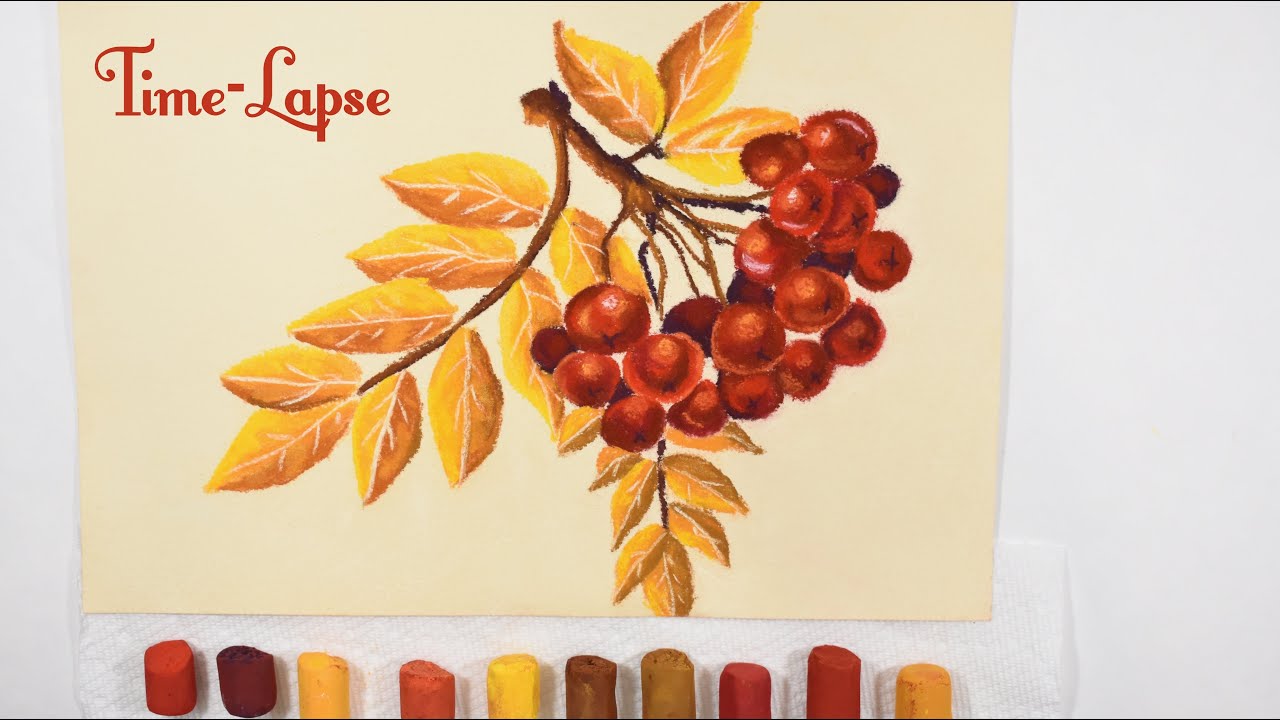 Speed Painting Autumn Berries in Soft Pastel | Time Lapse Demo by Nicole Martin Art