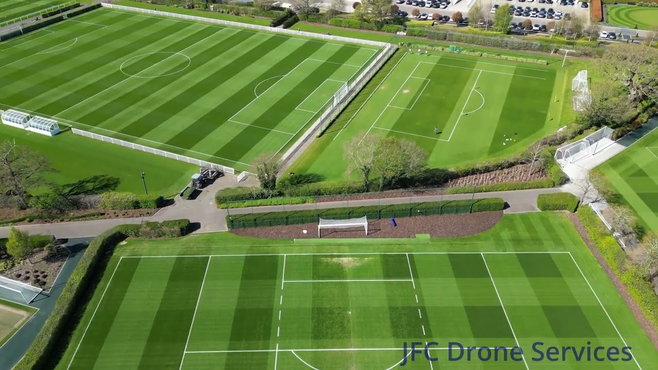 Tottenham Hotspur FC training ground part 1. 4K aerial footage