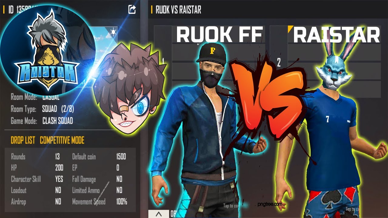 RUOK FF VS RAISTAR | ONLY ONE TAP LEGEND VS INDIAN MOBILE KING &mdash; Легендарное сражение между Ryok ...