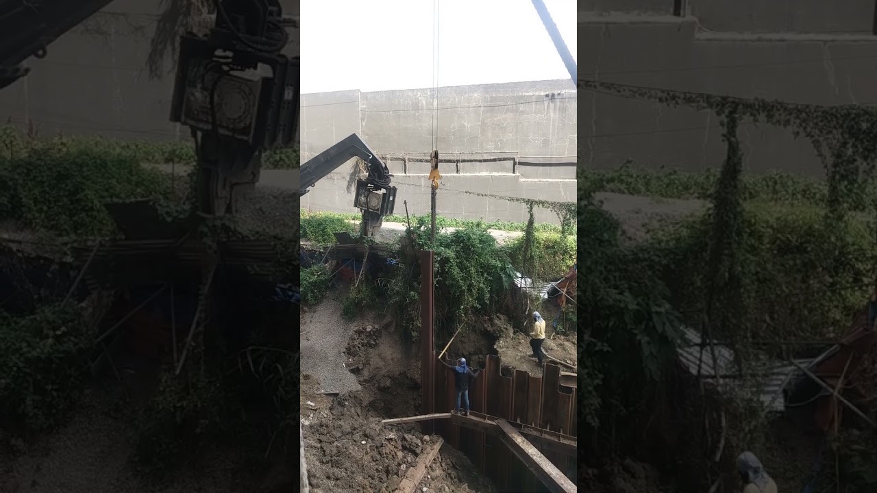 ACTUAL PROCESS OF SHEET PILE INSTALLATION.