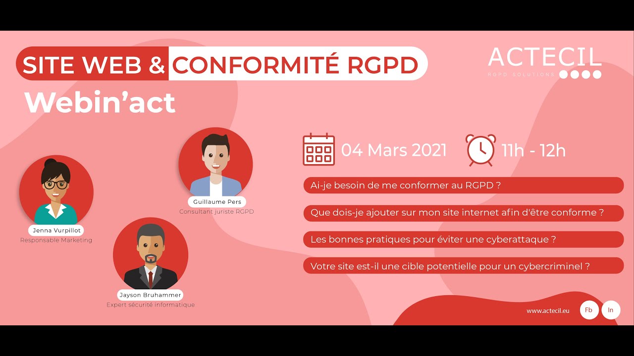 Webin'act - Site internet et Conformité RGPD