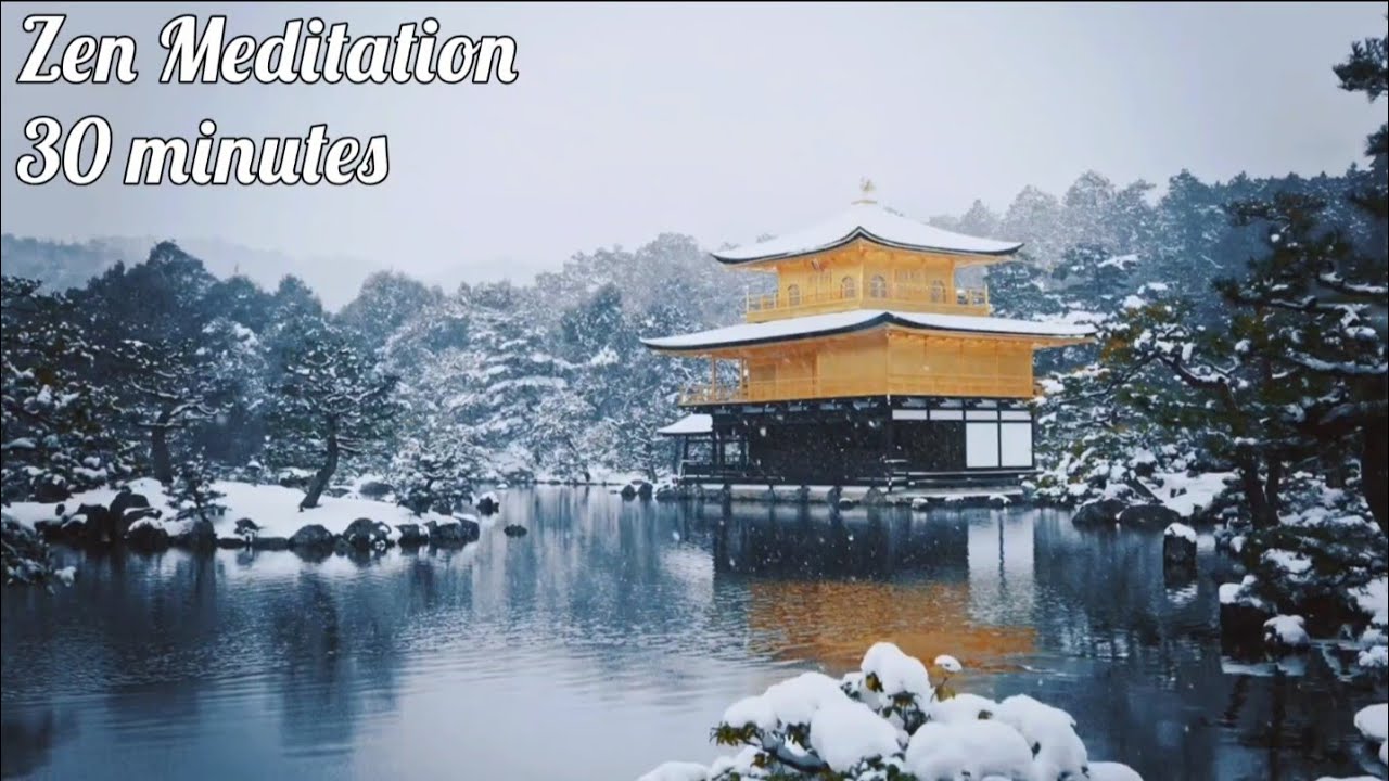 Winter Snowfall Meditation Music – Peaceful Water Sounds | 30 Minutes