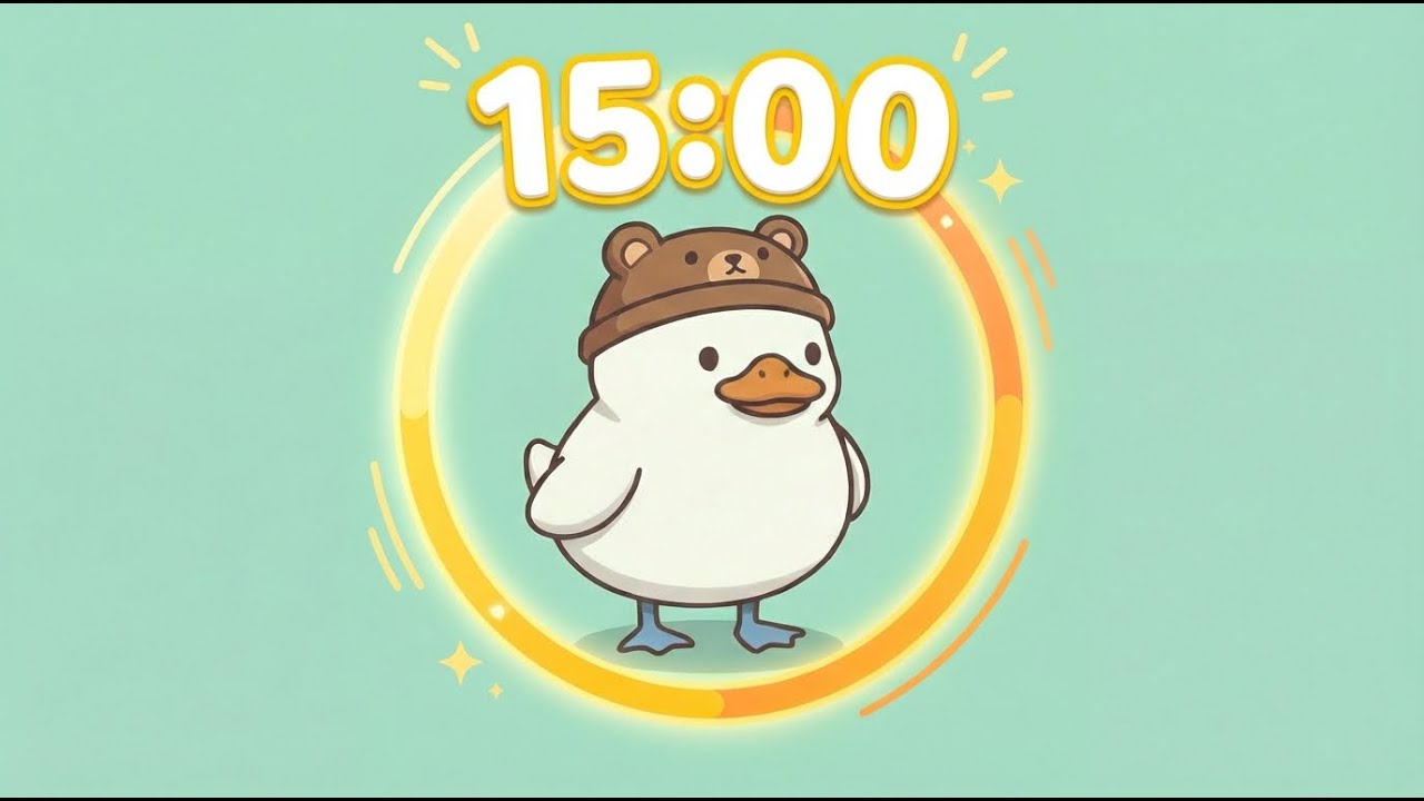 15 Minute Timer 🦆 Study Timer for Classroom Focus Music