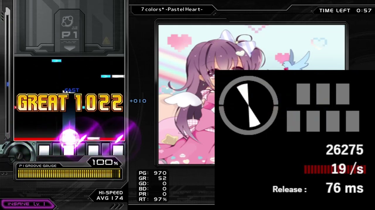 【BMS】Ym1024 feat. lamie* - 7 colors* [Pastel Heart] FULL COMBO & PERFECT
