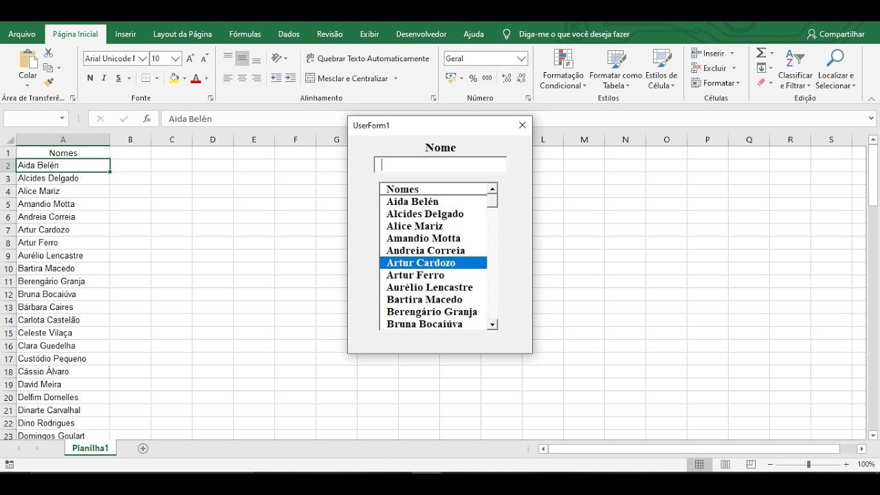 TextBox(ComboBox) que sugere um nome ao digitar e, mostra no ListBox - Em VBA !