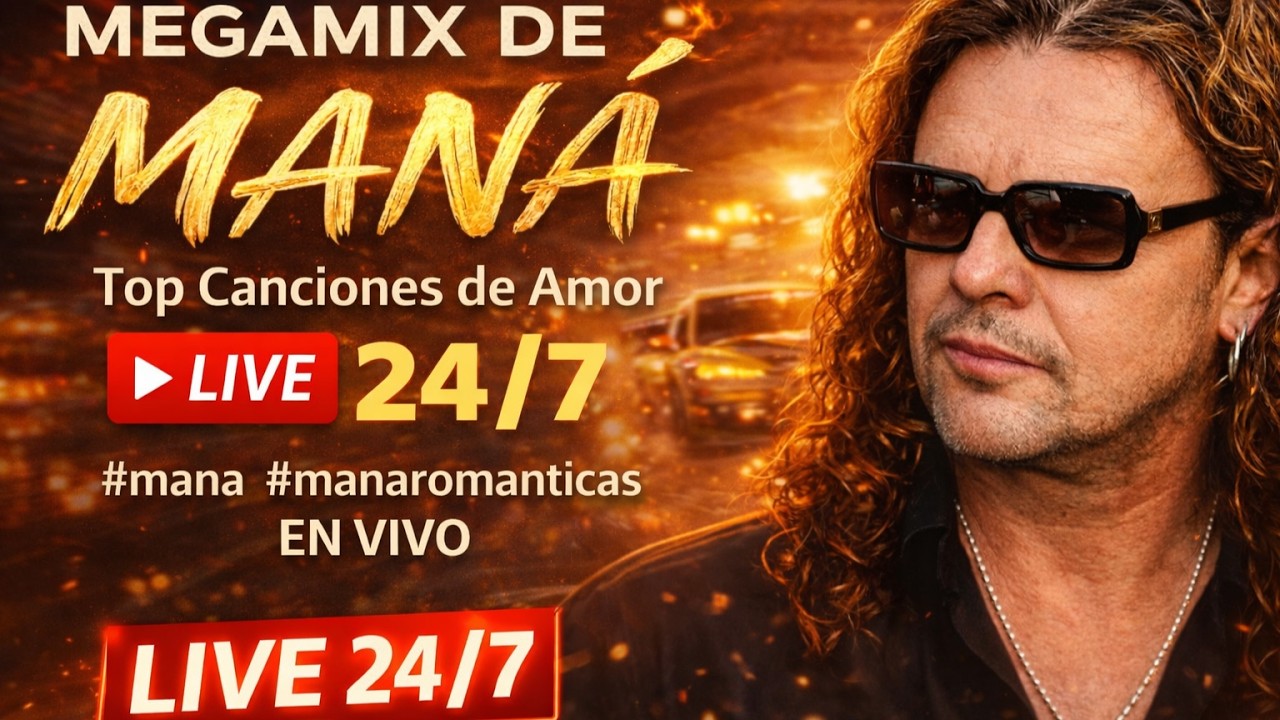 MEGAMIX DE MANÁ 🎸 Top 100 Imprescindible Canciones de Amor #mana #manaromanticas LIVE STREAM