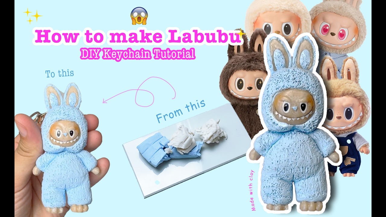 I Made a Clay Labubu Keychain 😱 — Here’s How You Can Too! #labubu
