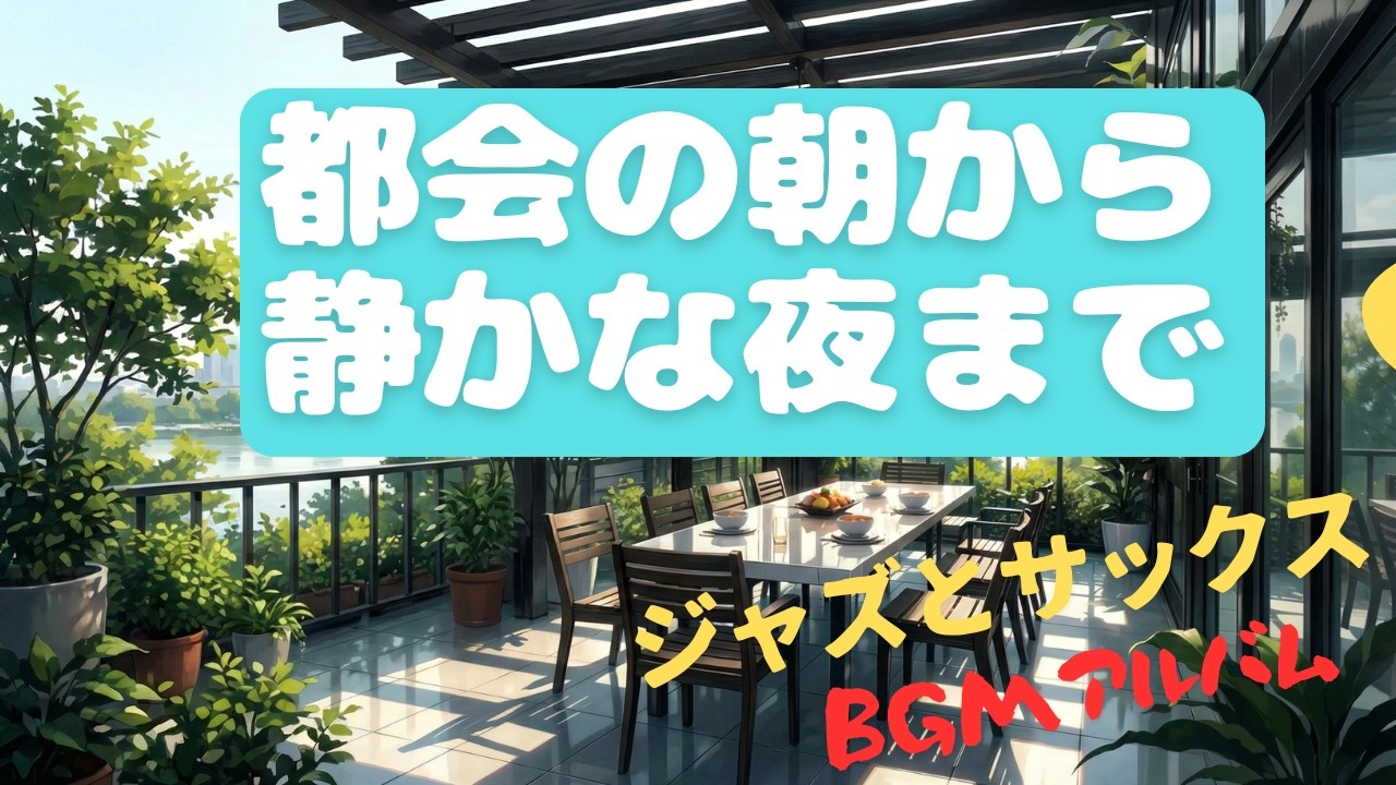 都会の朝 ：大人の時間をそっと整える音楽。ジャズとサックスを軸にした静かな流れをお楽しみください。