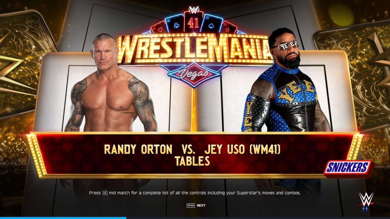 Randy Orton vs Jey Uso – Tables Match at WrestleMania 41 | WWE 2K25