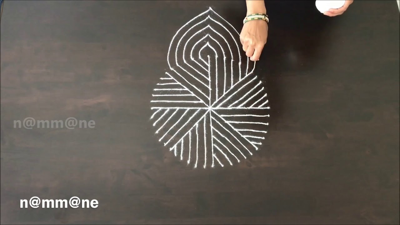 Unique Rangoli Design  || kolam with circular dots