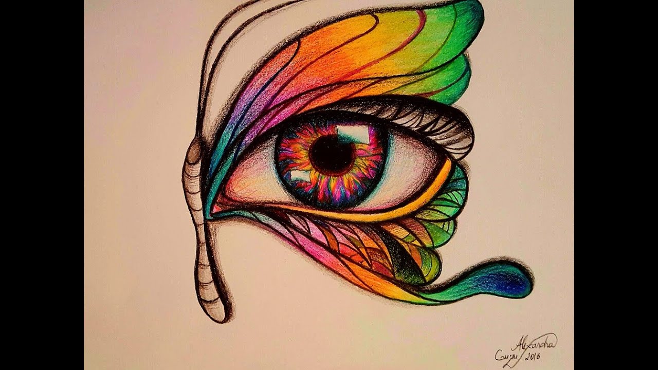 Butterfly eye-drawing demo-surrealistic-super-speed