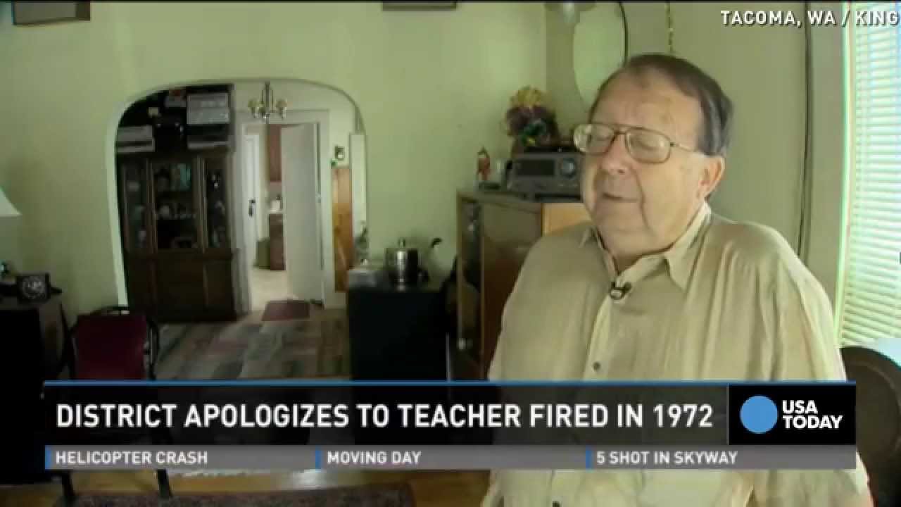 Gay teacher gets apology 42 years after being fired