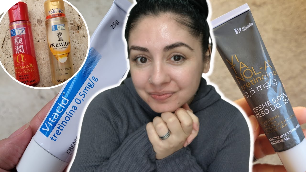 VITACID ou VITANOL ? Mostrando os PRODUTOS HADA LABO |  manchas de pele x tretinoína