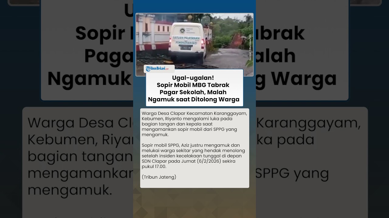 Ugal ugalan! Sopir Mobil MBG Tabrak Pagar Sekolah, Malah Ngamuk saat Ditolong Warga