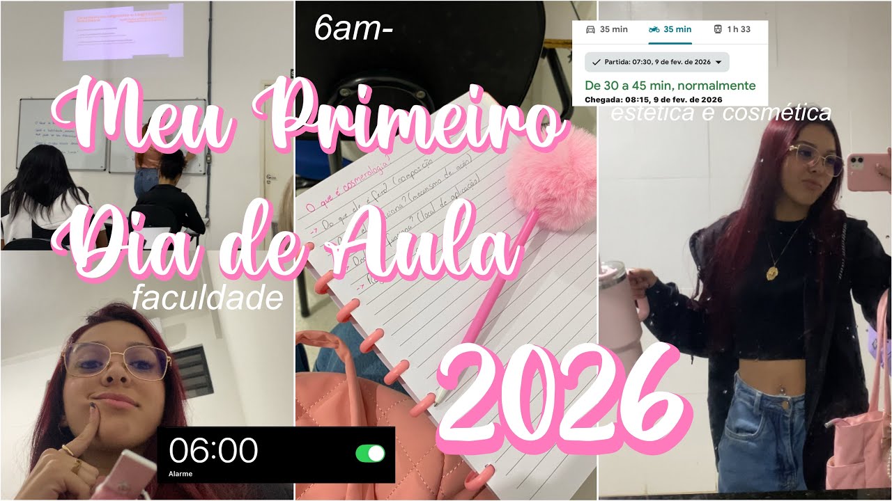 meu primeiro dia de aula 2026 | grwm, faculdade, 3° período de estética e cosmética, vlog 