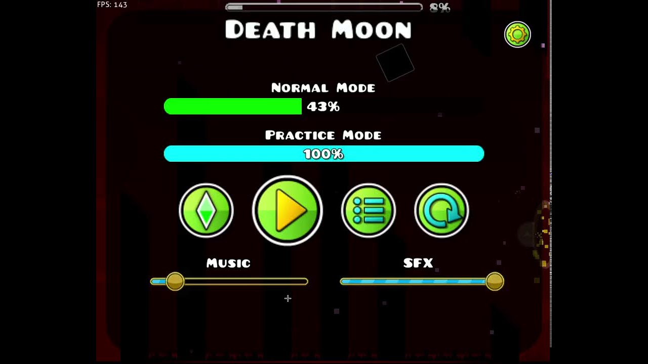 Tentando passar Death Moon no geometria dash