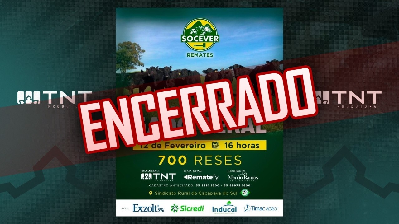 12/02 - Gado Geral Socever Remates | 16h