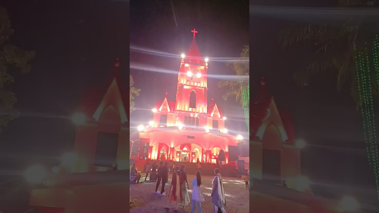 Our Church decoration during christmas days #chirstmasdecoration  #shortsfeed #churchdecoration