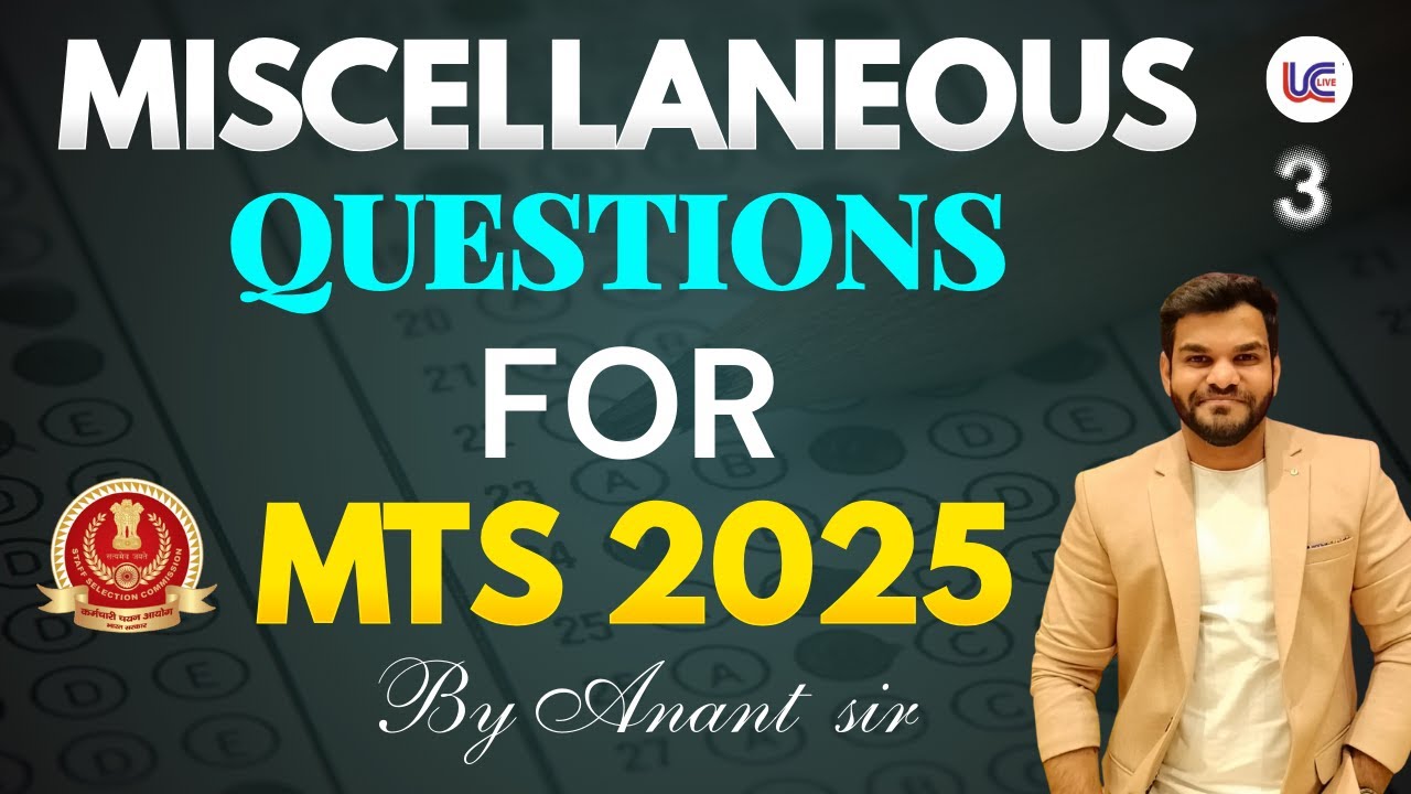 Miscellaneous Questions - 3 || FOR SSC MTS 2025 || Maths || By Anant Sir