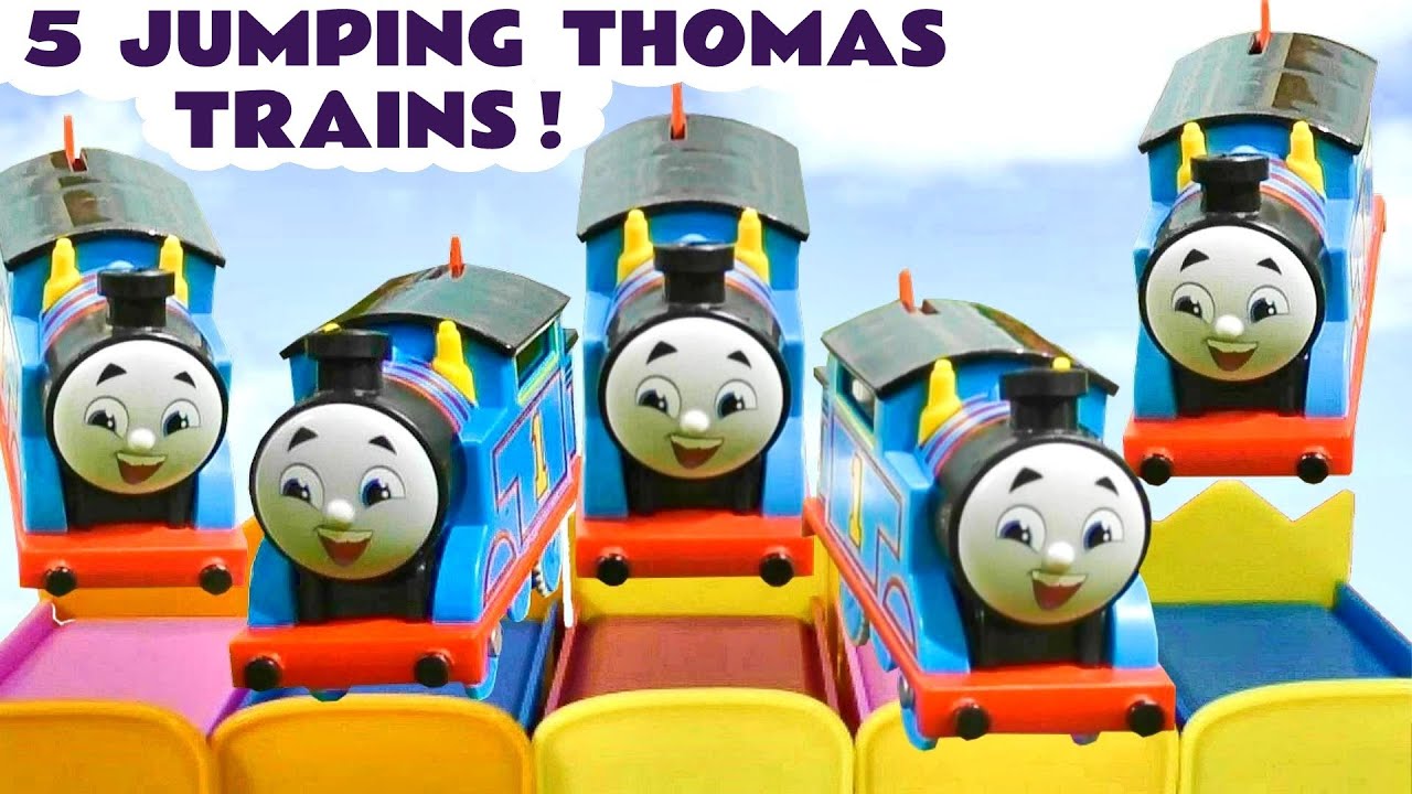 5 Cheeky Engines Jumping On The Bed Thomas Toy Train Song