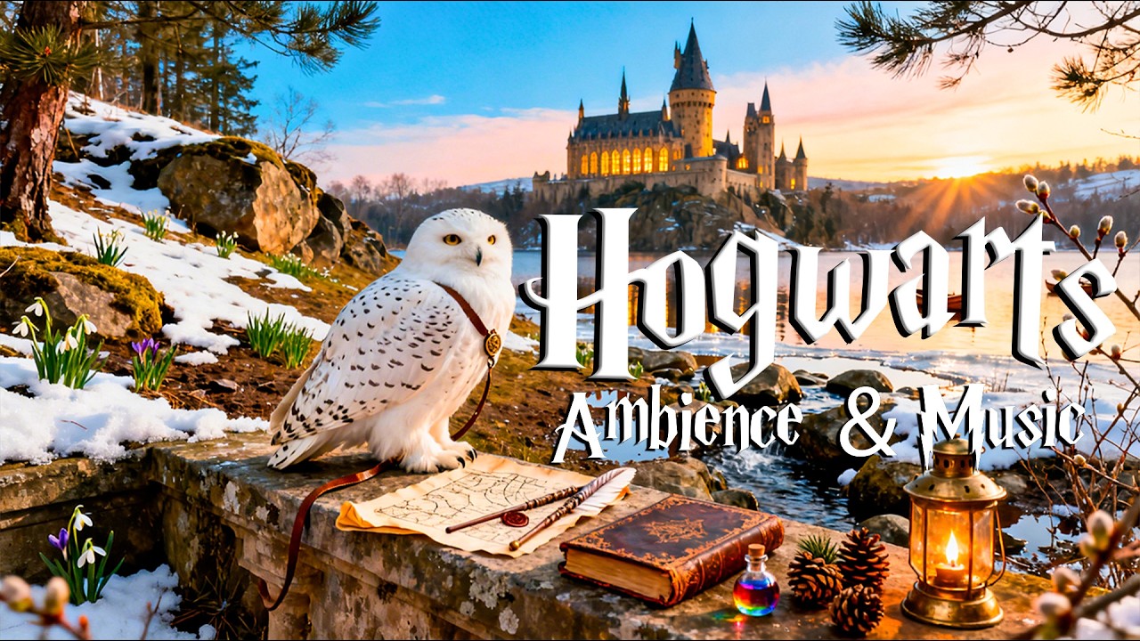 Where Winter Fades at Hogwarts 🌿❄️ Soft Spring Light & Calm Music
